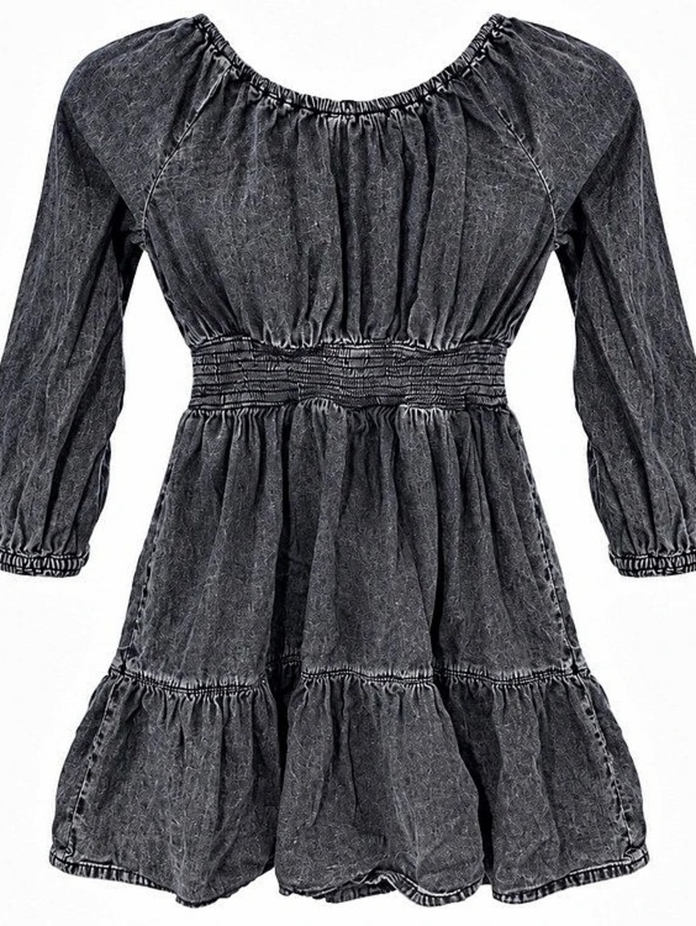 Gap Girls Long Sleeve Tiered Dress in Black Size L (10)